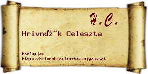Hrivnák Celeszta névjegykártya